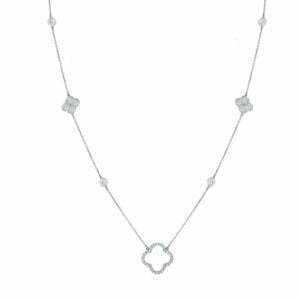 Beny Sofer Clover Station Diamond Necklace